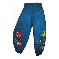 Hippy Butterfly & Flower Pattern Cotton "Marian" Trousers