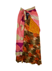 Long Sari Silk Wrap Skirt S 44"