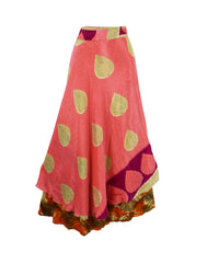 Long Sari Silk Wrap Skirt S 44"