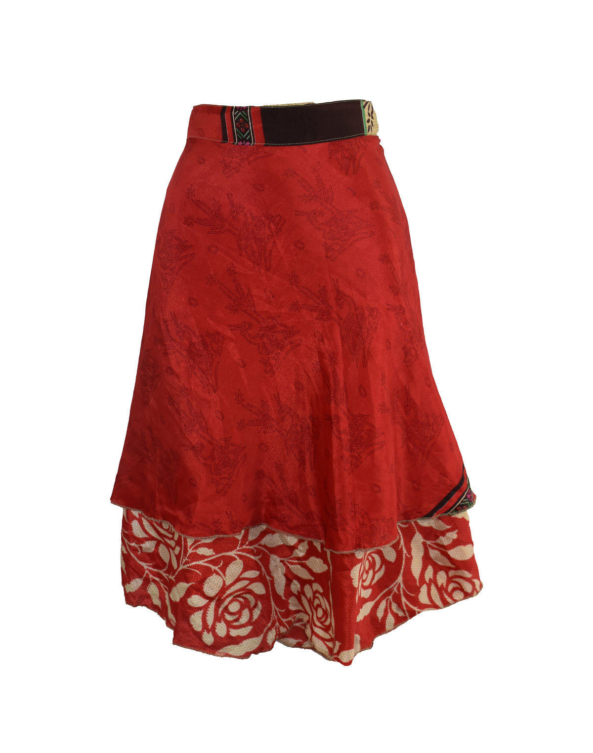 Knee Length Sari Silk Wrap Skirt 60"
