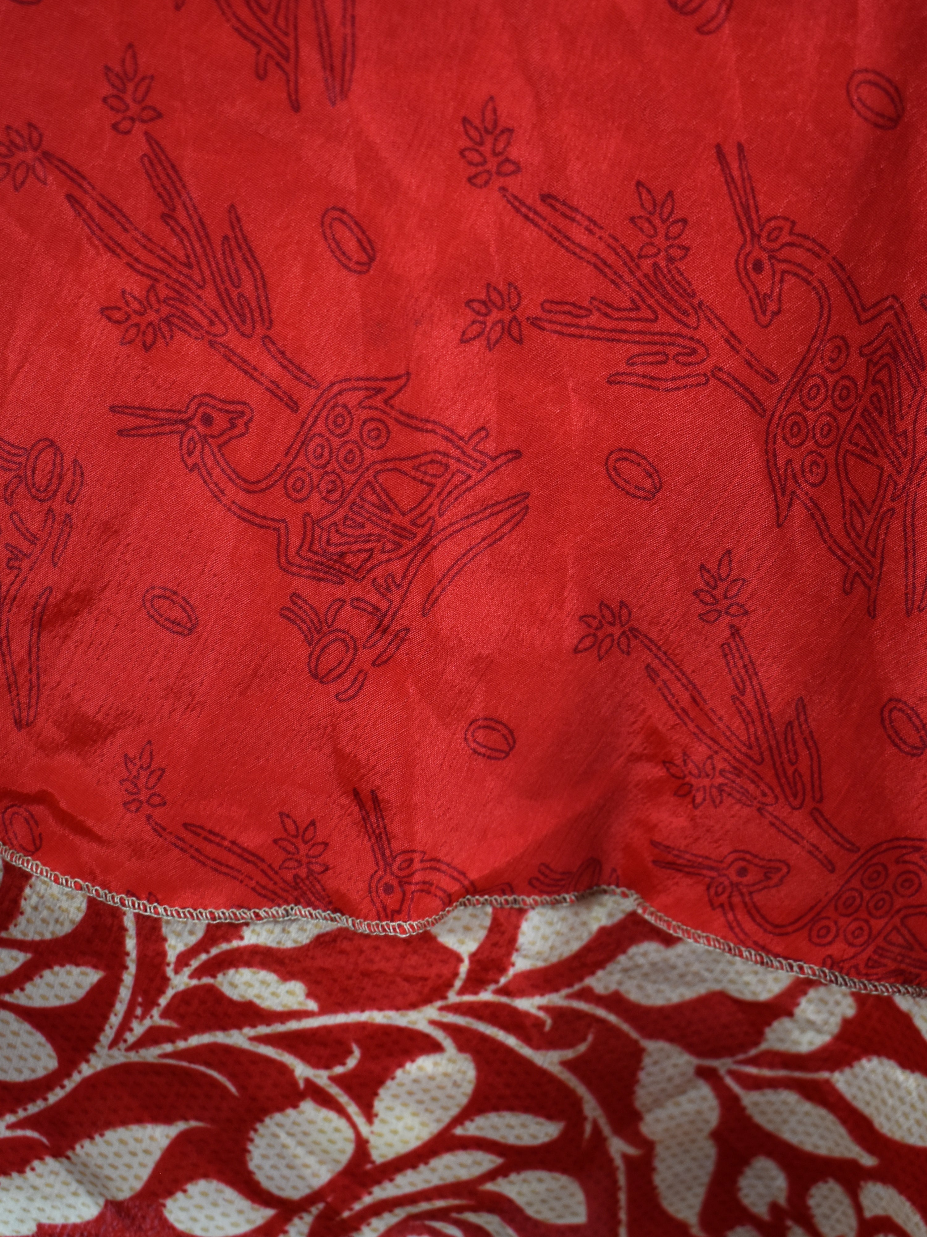 Knee Length Sari Silk Wrap Skirt 60"