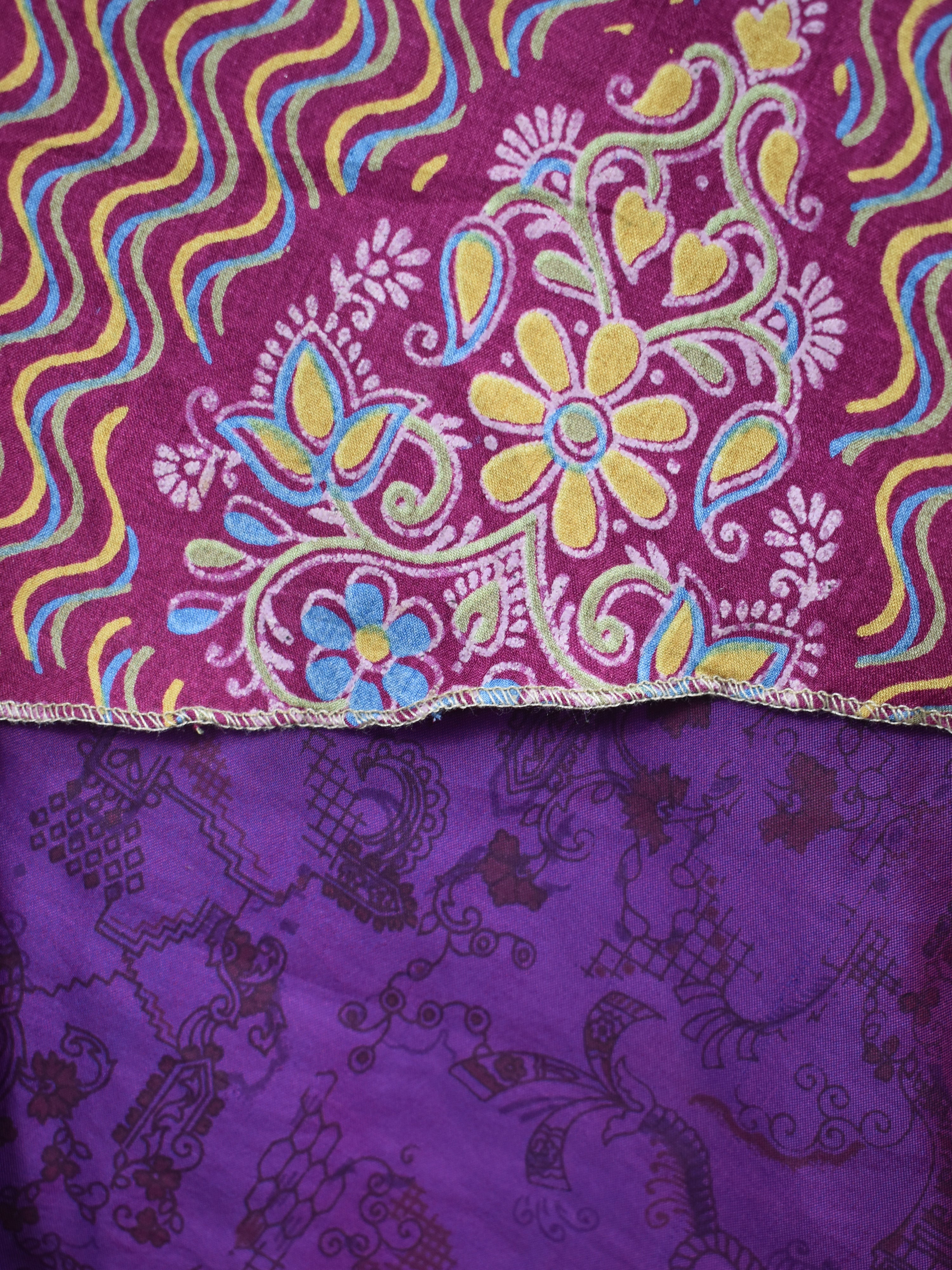 Knee Length Sari Silk Wrap Skirt 58"
