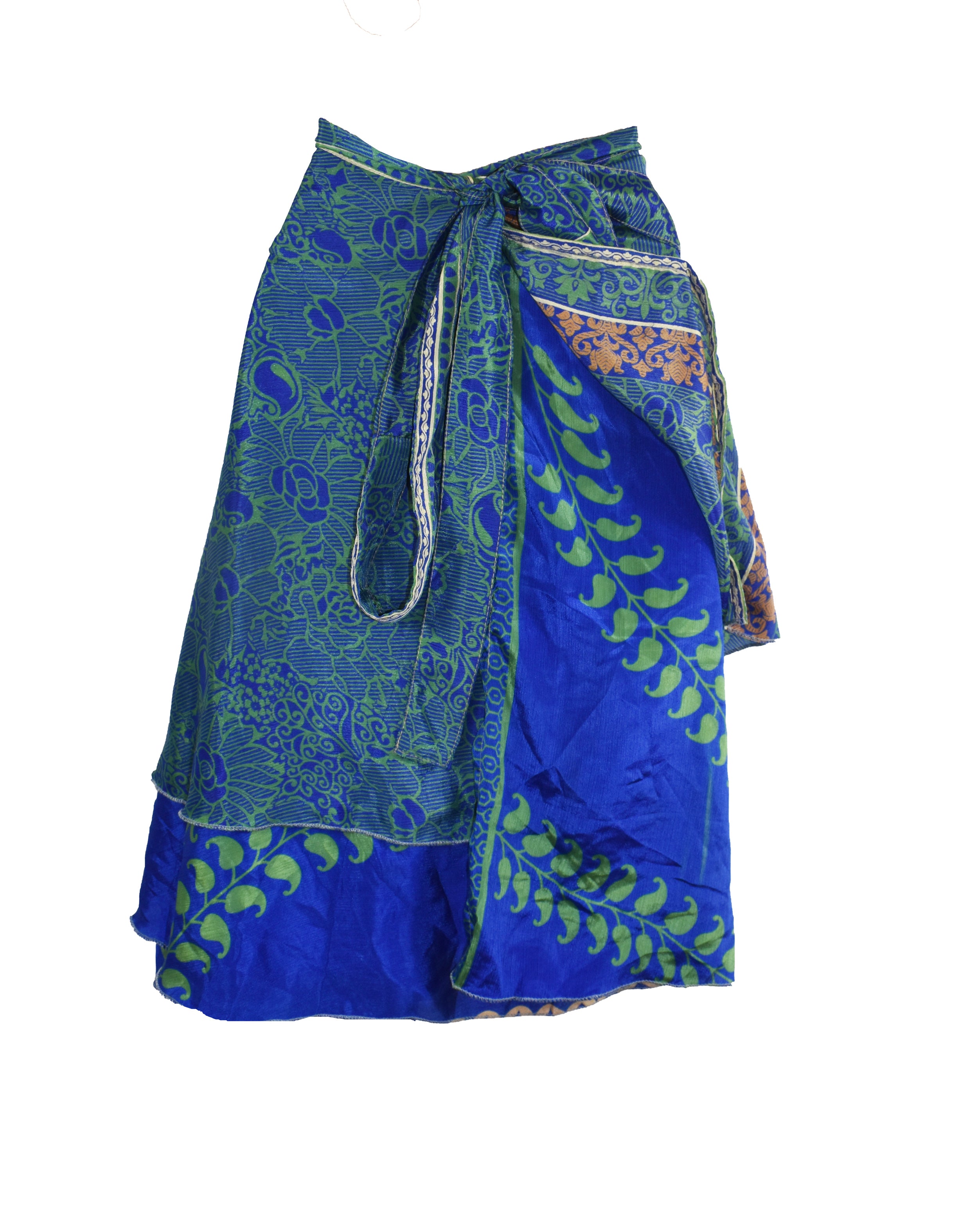 Knee Length Sari Silk Wrap Skirt 58"