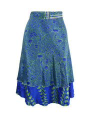 Knee Length Sari Silk Wrap Skirt 58"