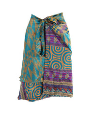 Knee Length Sari Silk Wrap Skirt 58"