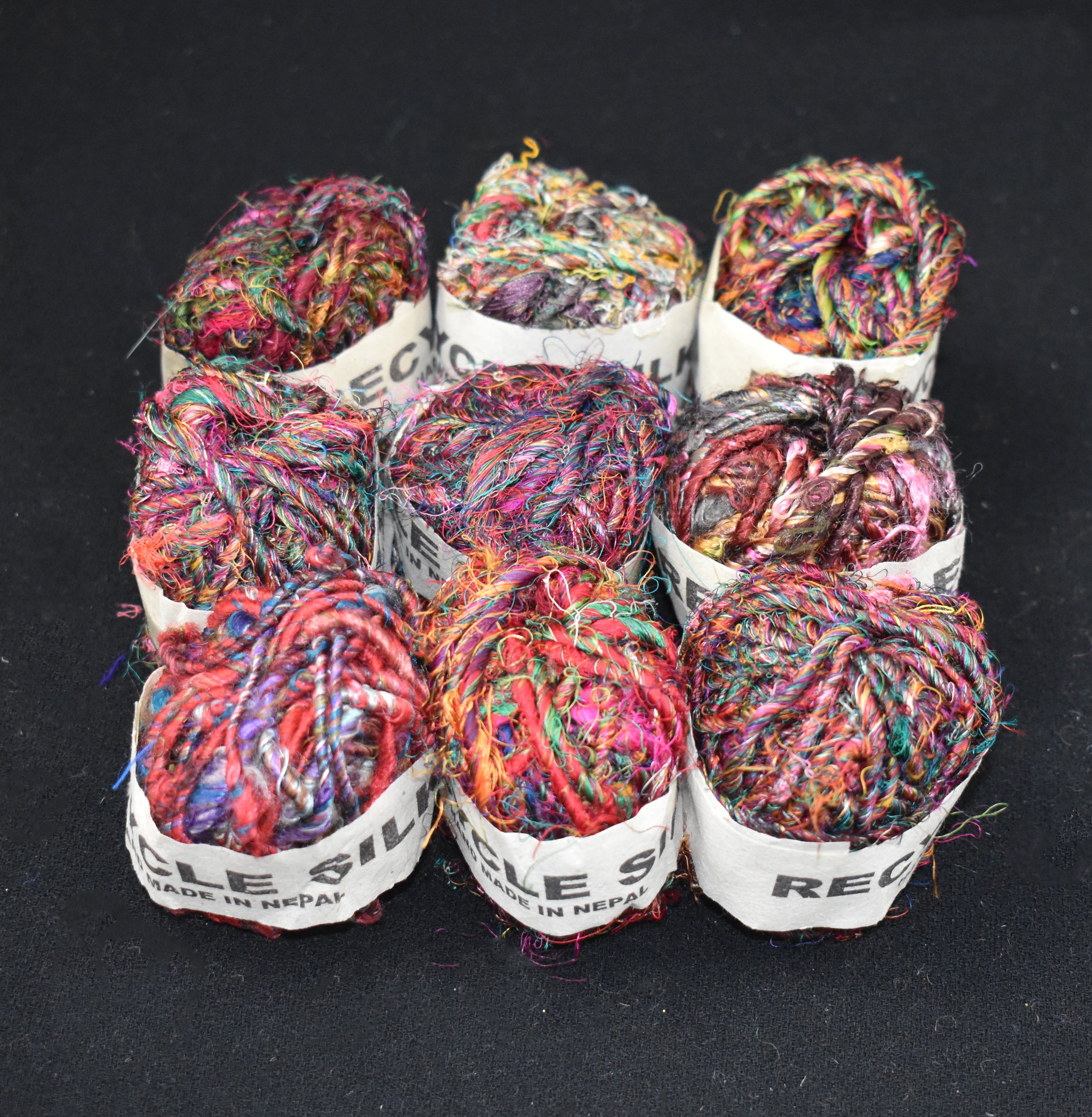 Recycled Sari Silk Thread Balls (9 Multipack)
