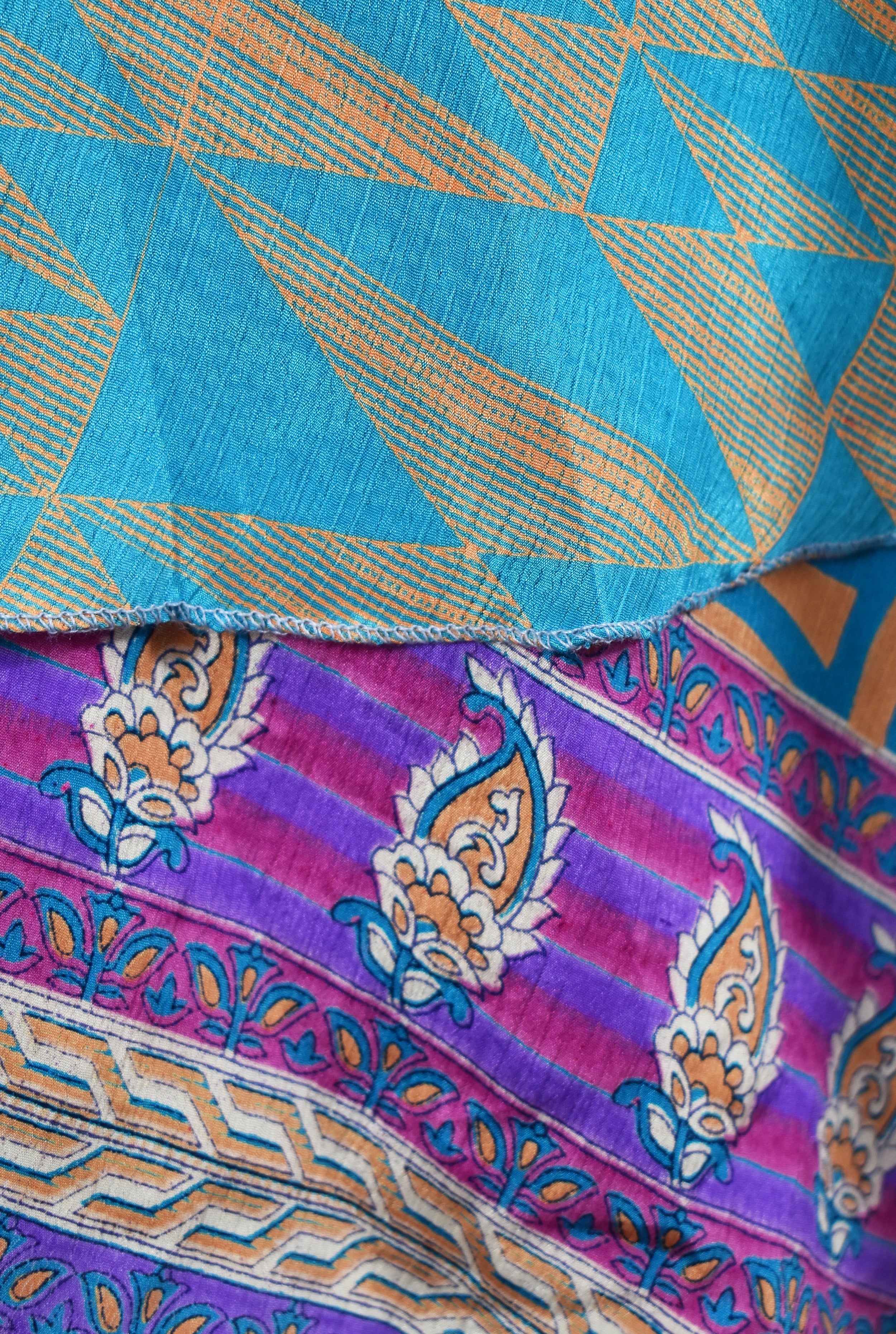 Knee Length Sari Silk Wrap Skirt 58"