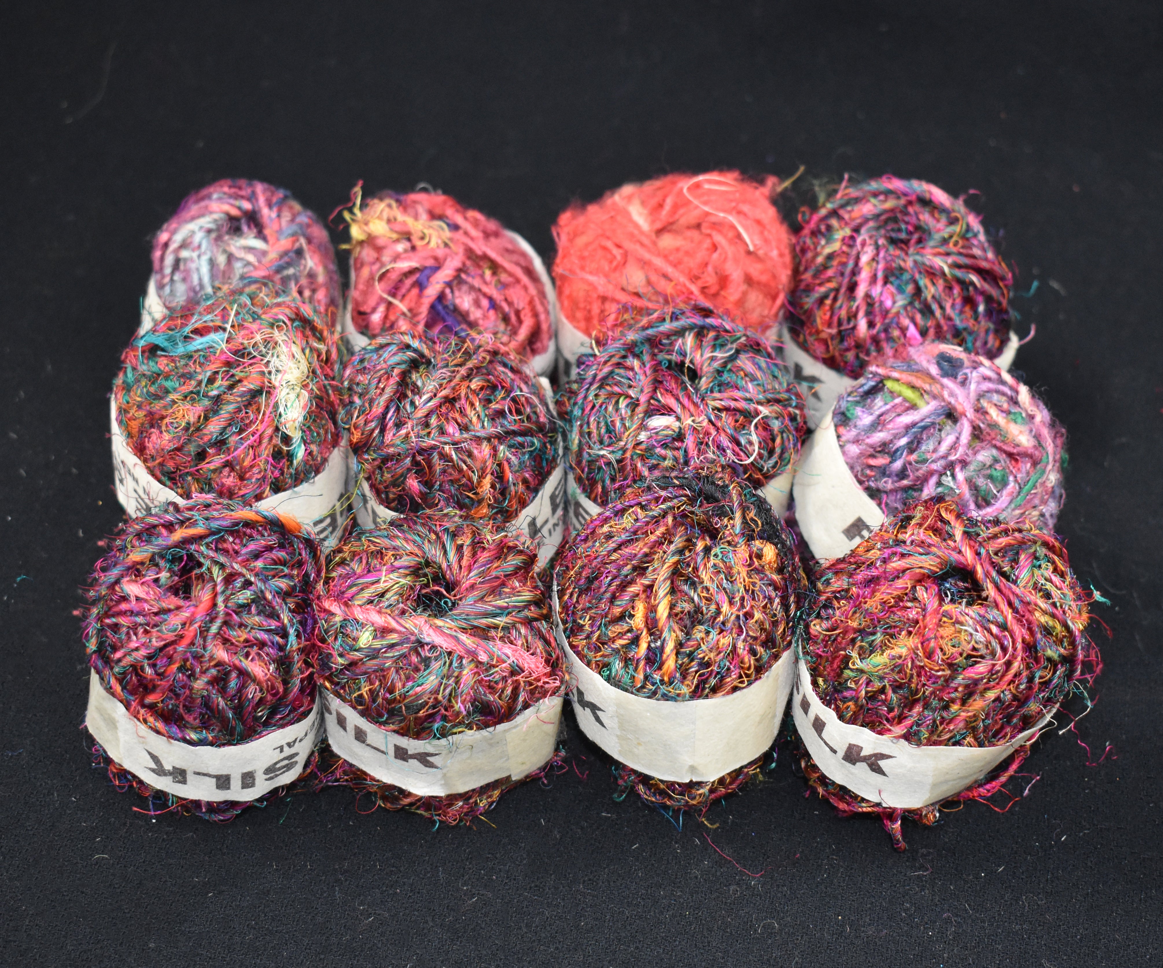 Recycled Sari Silk Thread Balls (12 Multipack)