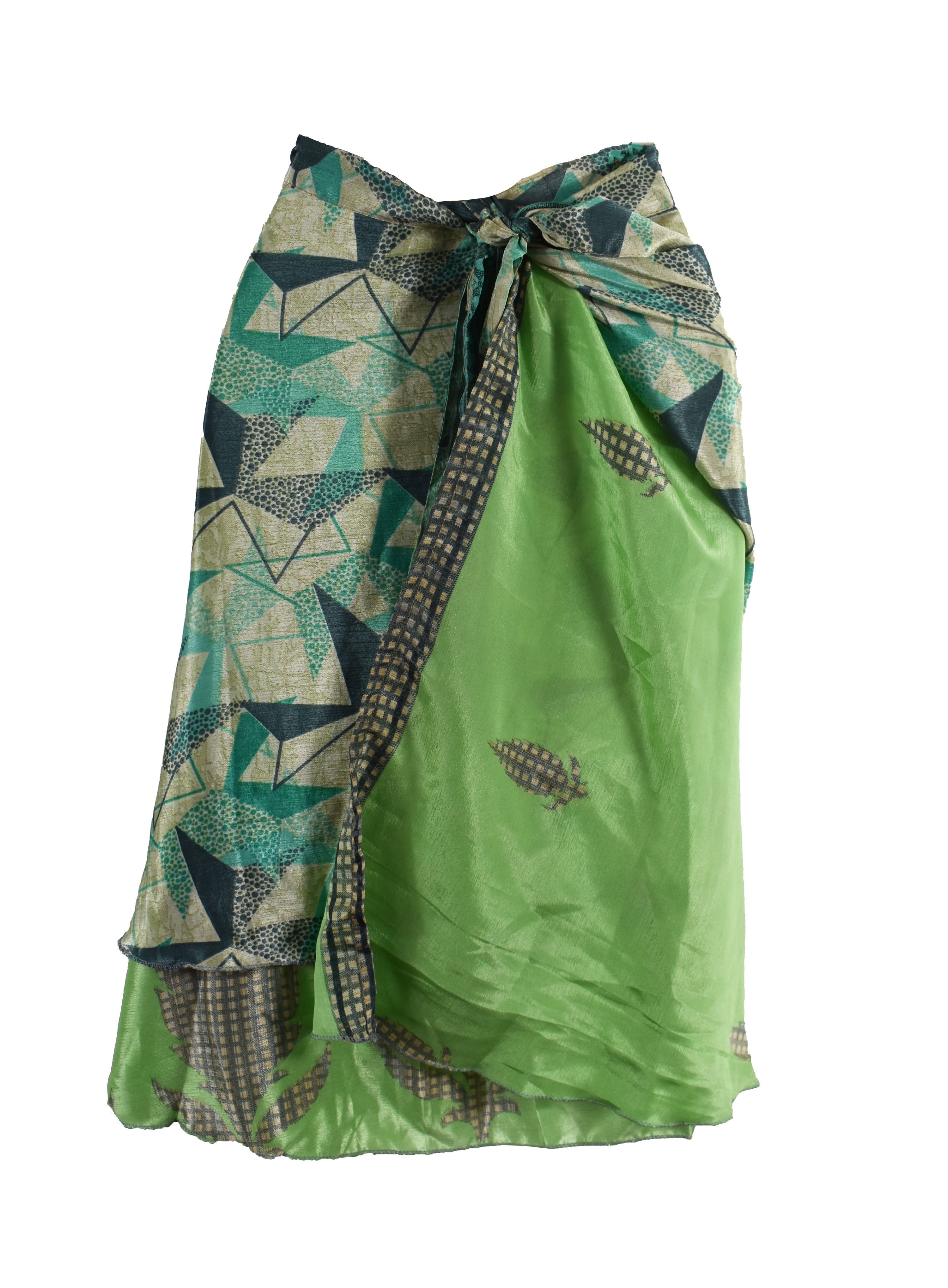 Knee Length Sari Silk Wrap Skirt 58"
