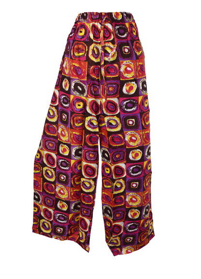 Circle Print Rayon Trousers