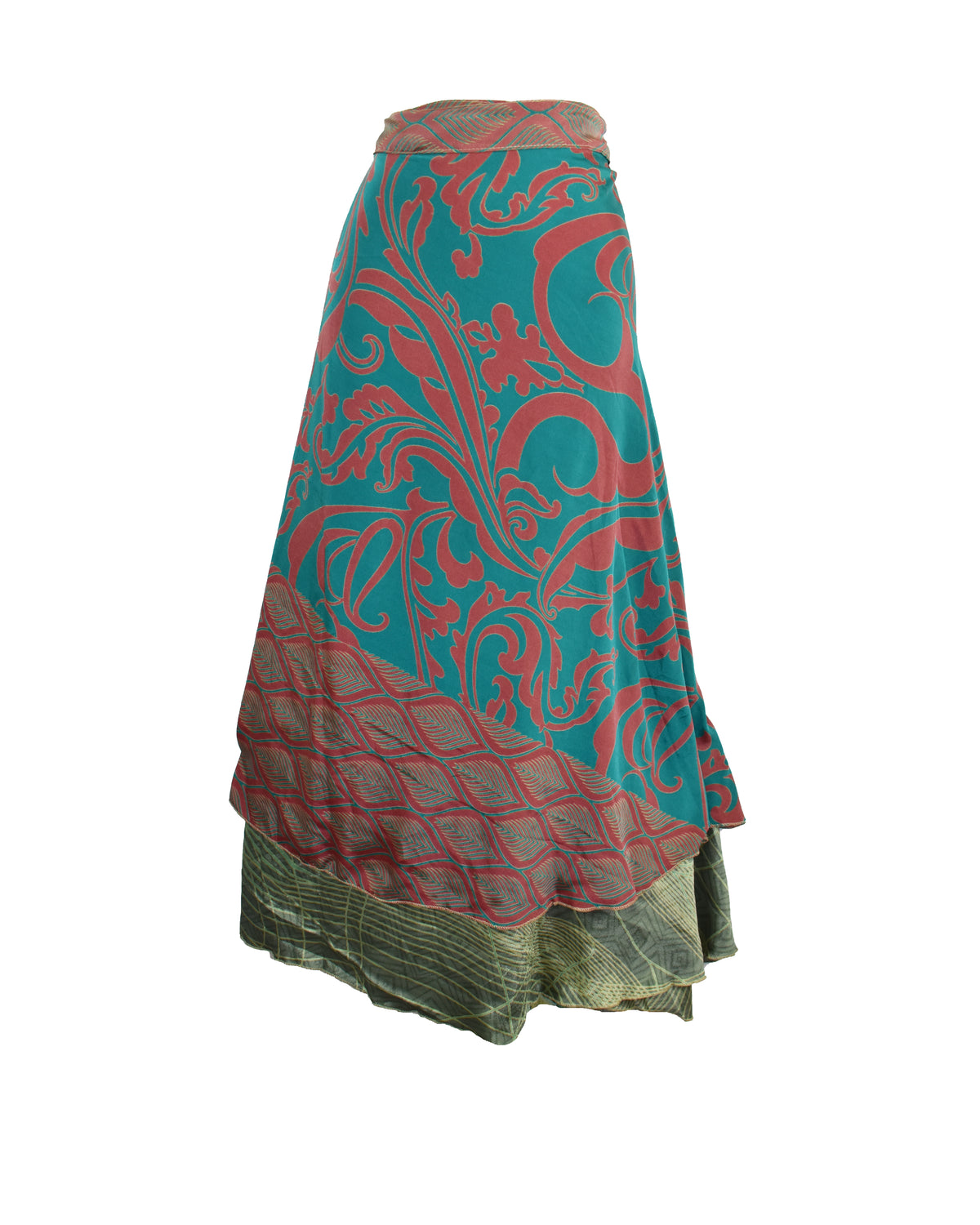 Sari Silk Wrap Skirt 2XL 72"