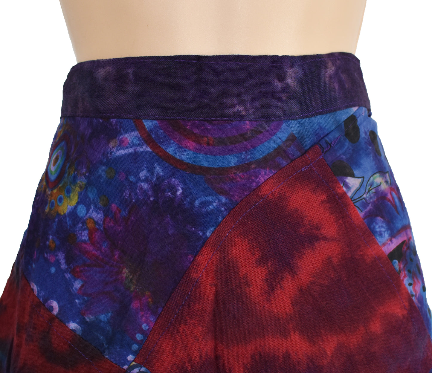 Tie Dye Patchwork Wrap Skirt