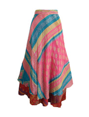 Sari Silk Wrap Skirt S 44"