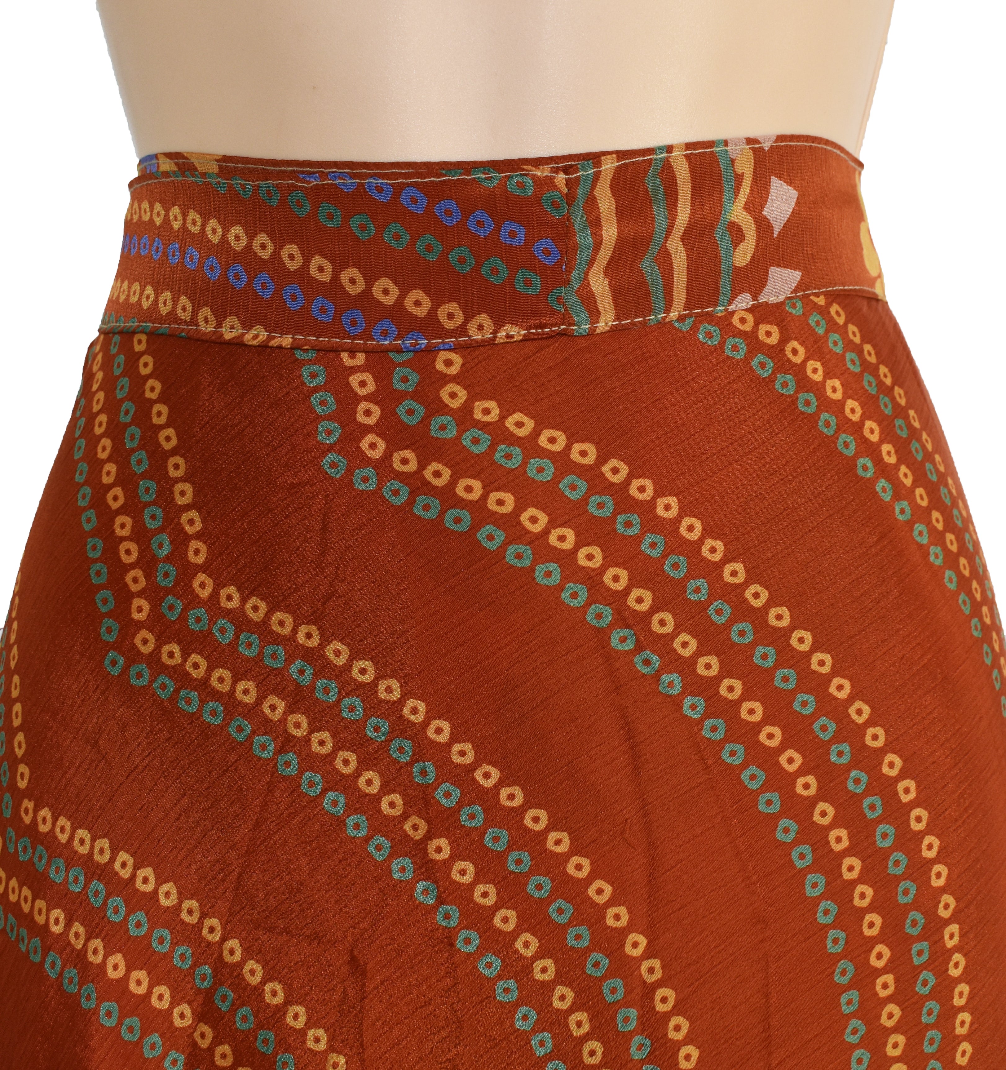 Sari Silk Wrap Skirt S 44"
