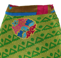 Long Sari Silk Wrap Skirt XL 64"