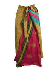 Sari Silk Wrap Skirt S 44"