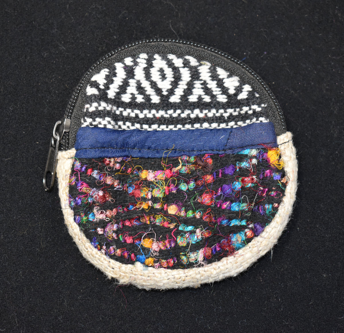 Woven Cotton Round Coin Purse
