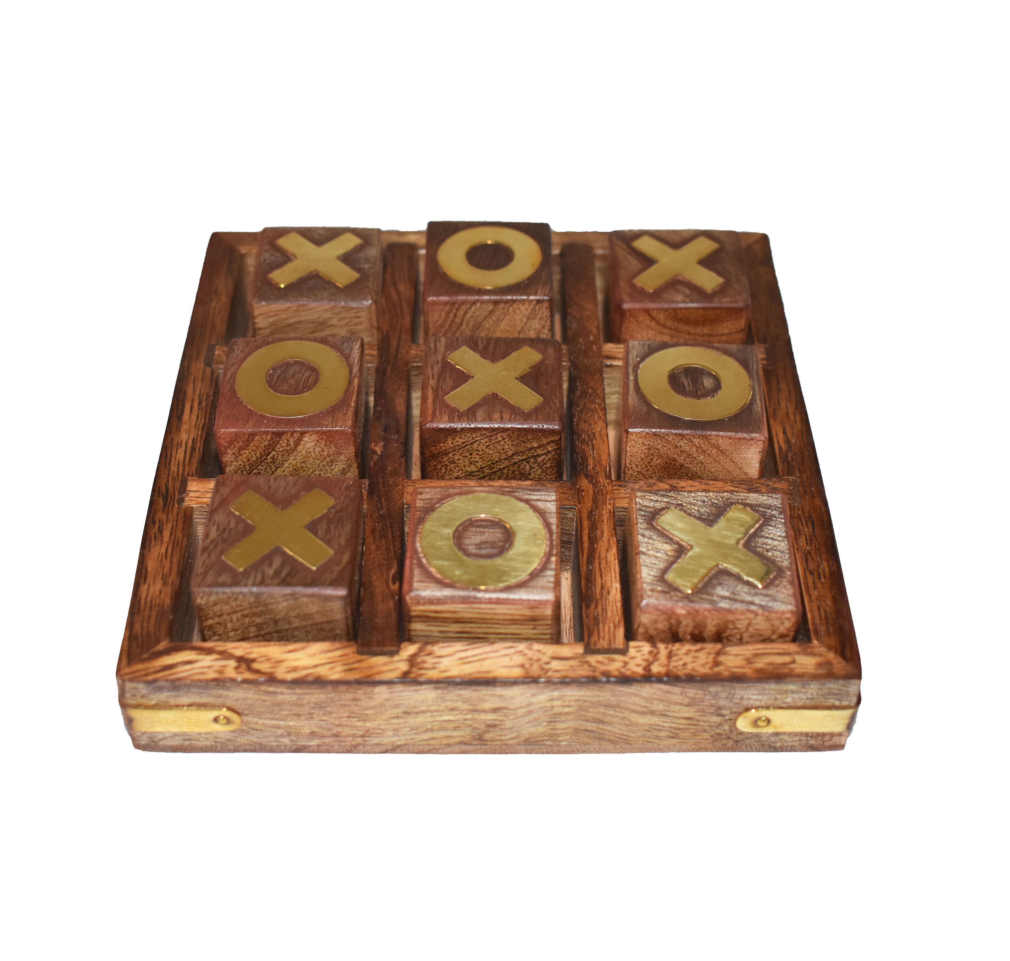 Wood & Brass Tic Tac Toe