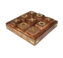 Wood & Brass Tic Tac Toe