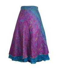 Tea Calf Length Sari Silk Wrap Skirt 48"