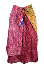 Tea Calf Length Sari Silk Wrap Skirt 46"