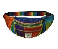 Rainbow Tie Dye Hemp &amp; Cotton Bum Bag