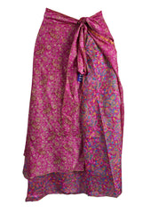 Tea Calf Length Sari Silk Wrap Skirt 44"
