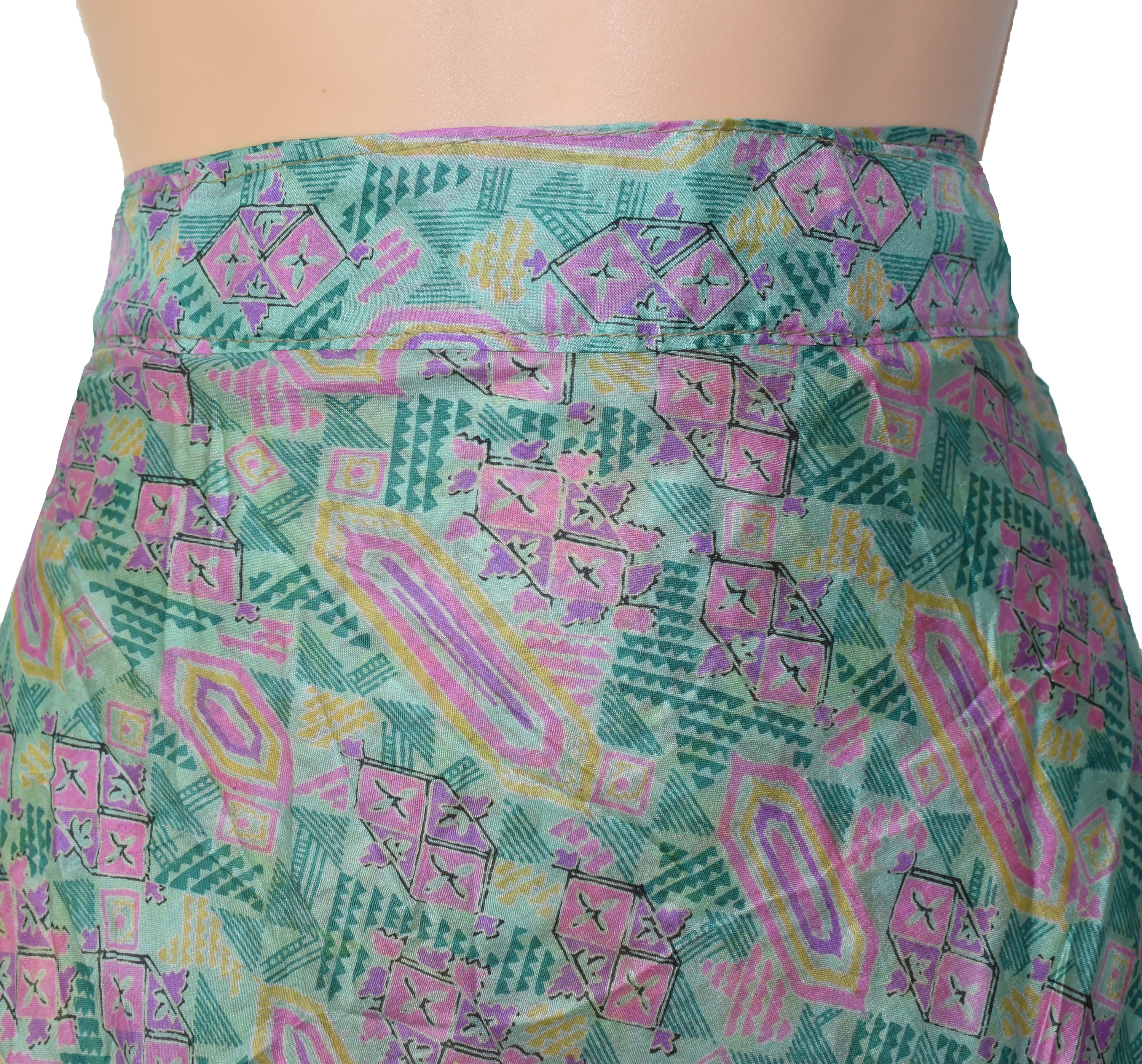 Tea Calf Length Sari Silk Wrap Skirt 48"