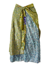 Tea Calf Length Sari Silk Wrap Skirt 46"