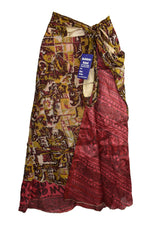 Tea Calf Length Sari Silk Wrap Skirt 48"