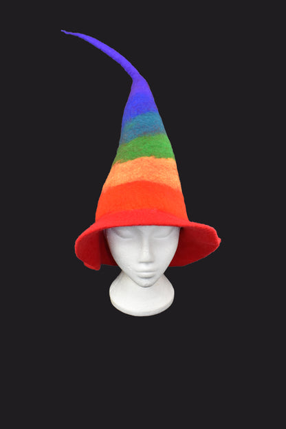 Cone Rainbow Felt Hat