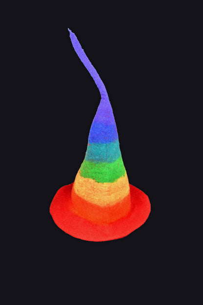 Cone Rainbow Felt Hat