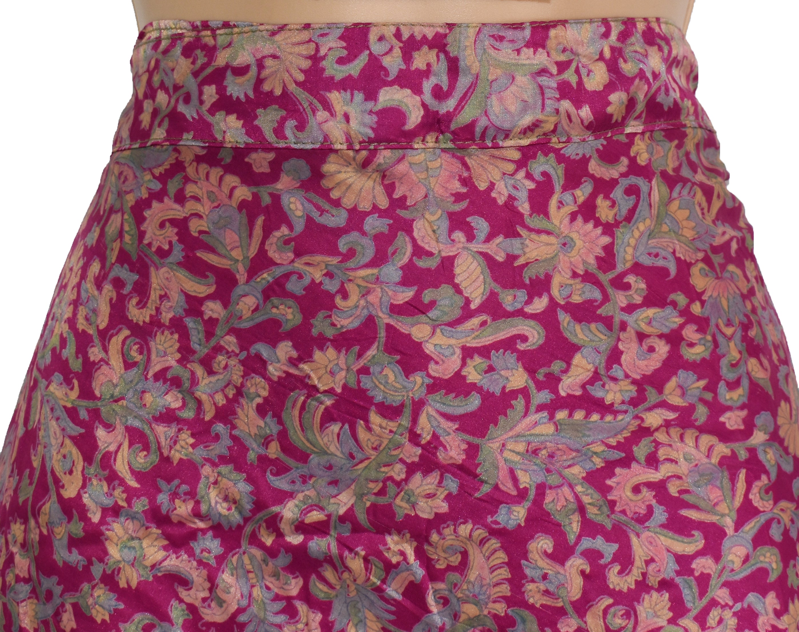 Tea Calf Length Sari Silk Wrap Skirt 58"