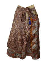 Tea Calf Length Sari Silk Wrap Skirt 58"