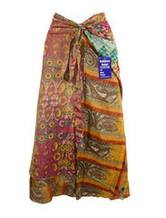 Sari Silk Wrap Skirt M 48"