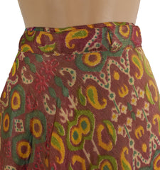 Sari Silk Wrap Skirt M 48"