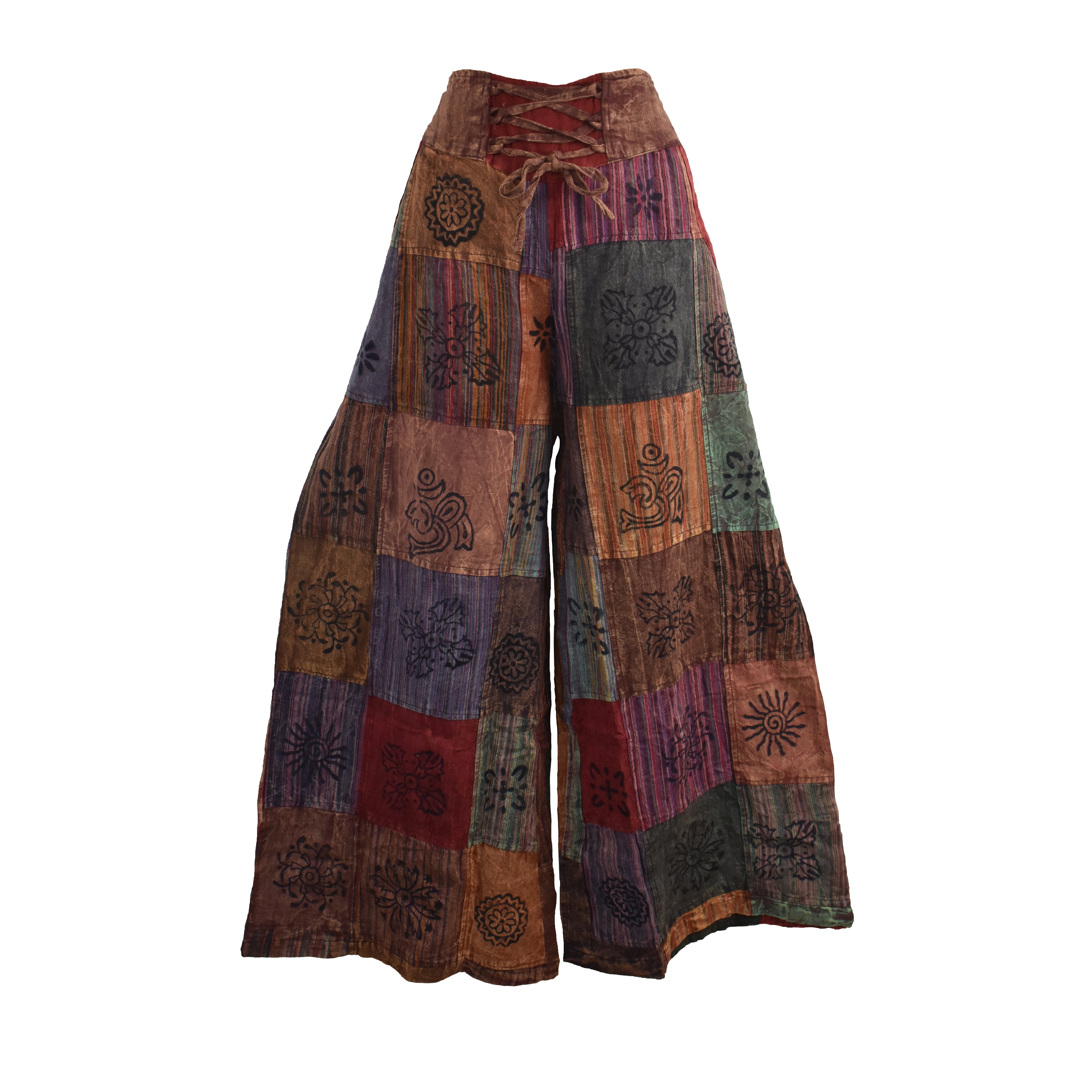 Patchwork Printed Wide Leg trousers