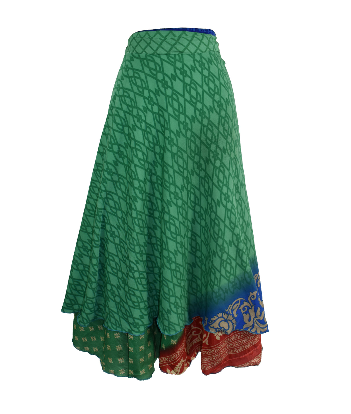 Sari Silk Wrap Skirt M 48"