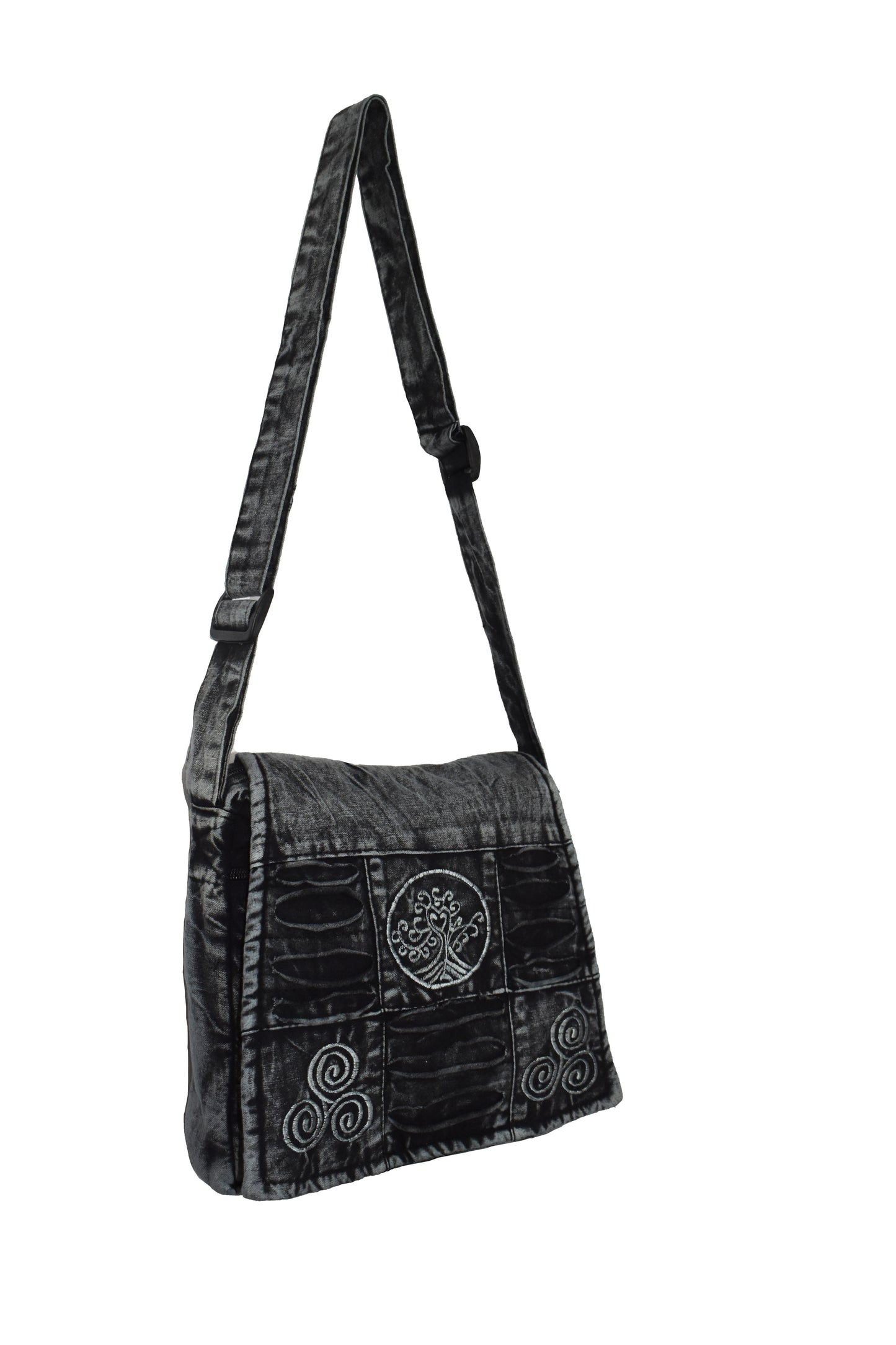 Stonewashed Tree of Life Shoulder Bag