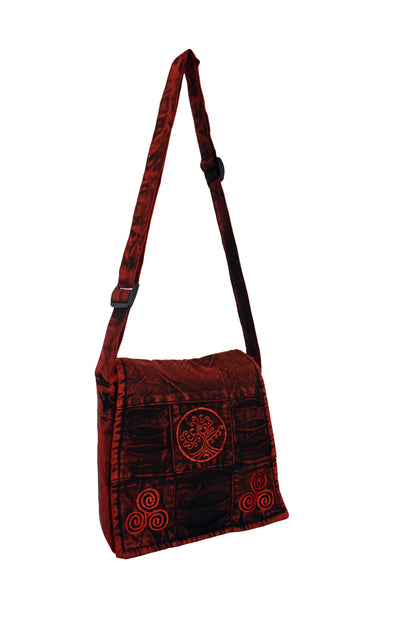 Stonewashed Tree of Life Shoulder Bag