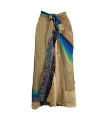 Sari Silk Wrap Skirt M 48"