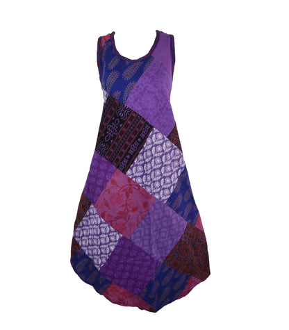 Block Printed Patchwork Cotton Dress