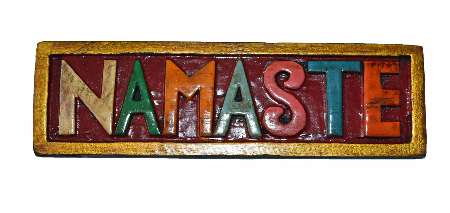 Large Wooden Namaste Wall Sign