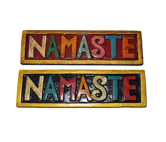 Large Wooden Namaste Wall Sign