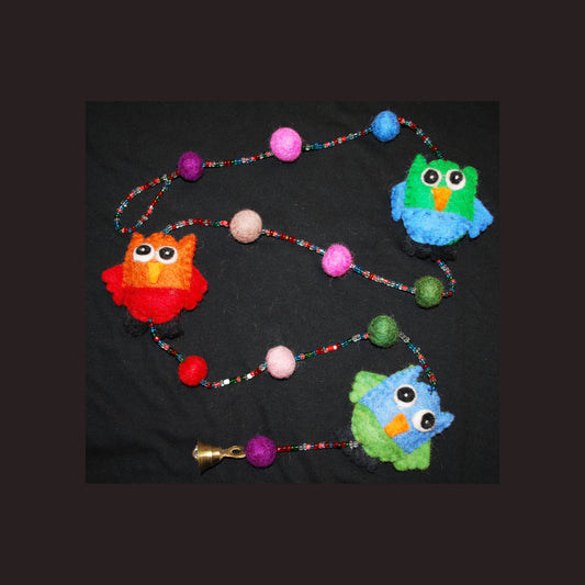 Fair Trade Bead & Felt Owl Hanging Dangley String