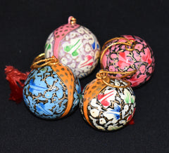 Set of 4 Small Fair Trade Hand-Painted Christmas Baubles