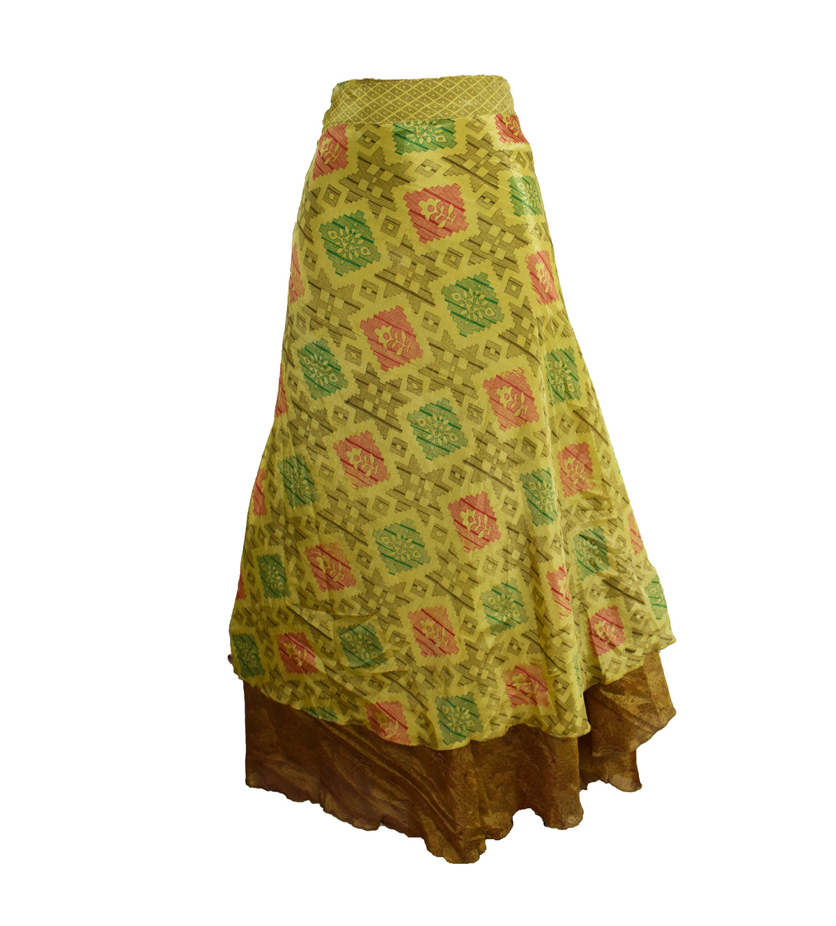 Sari Silk Wrap Skirt 2XL 72"