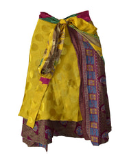 Knee Length Sari Silk Wrap Skirt 60"