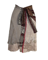 Knee Length Sari Silk Wrap Skirt 60"