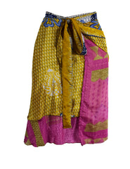 Knee Length Sari Silk Wrap Skirt 60"